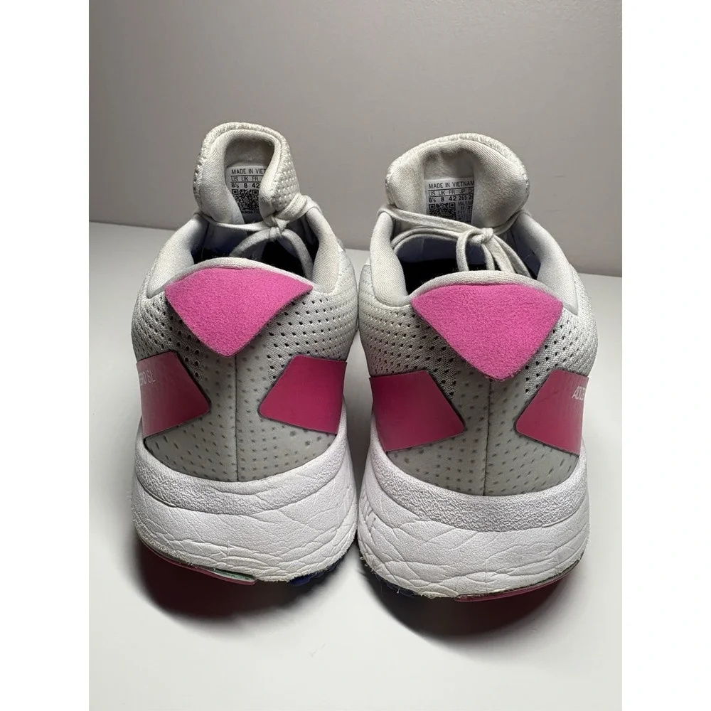 Adidas Mens Adizero SL Running Athletic Shoes White/Blue/Fuchsia GV9095 Size 8.5